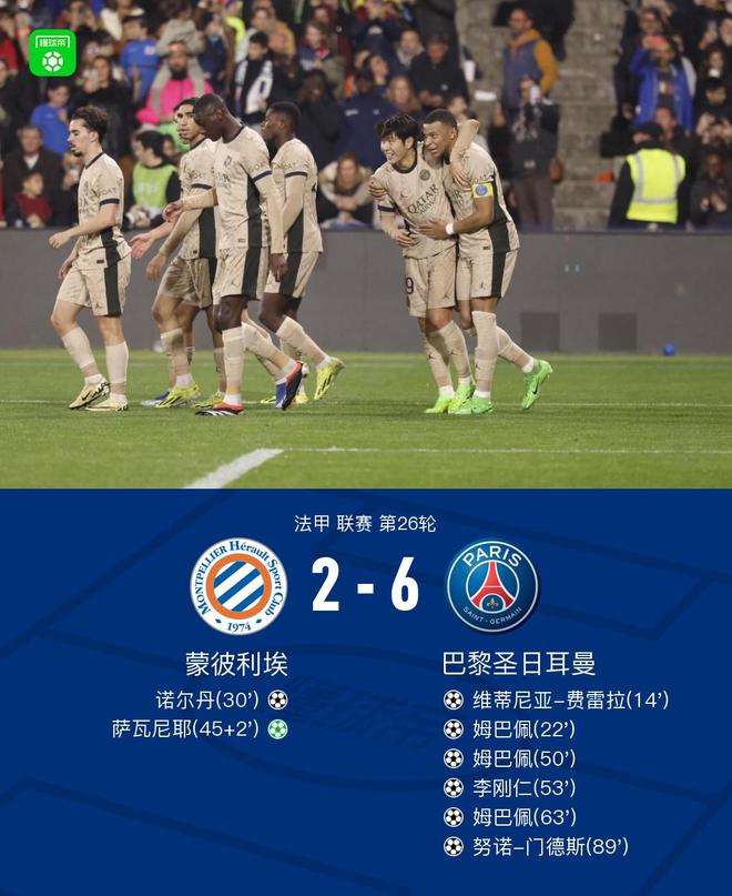 关于姆巴佩助攻建功，巴黎客场全面压制携手取胜的信息